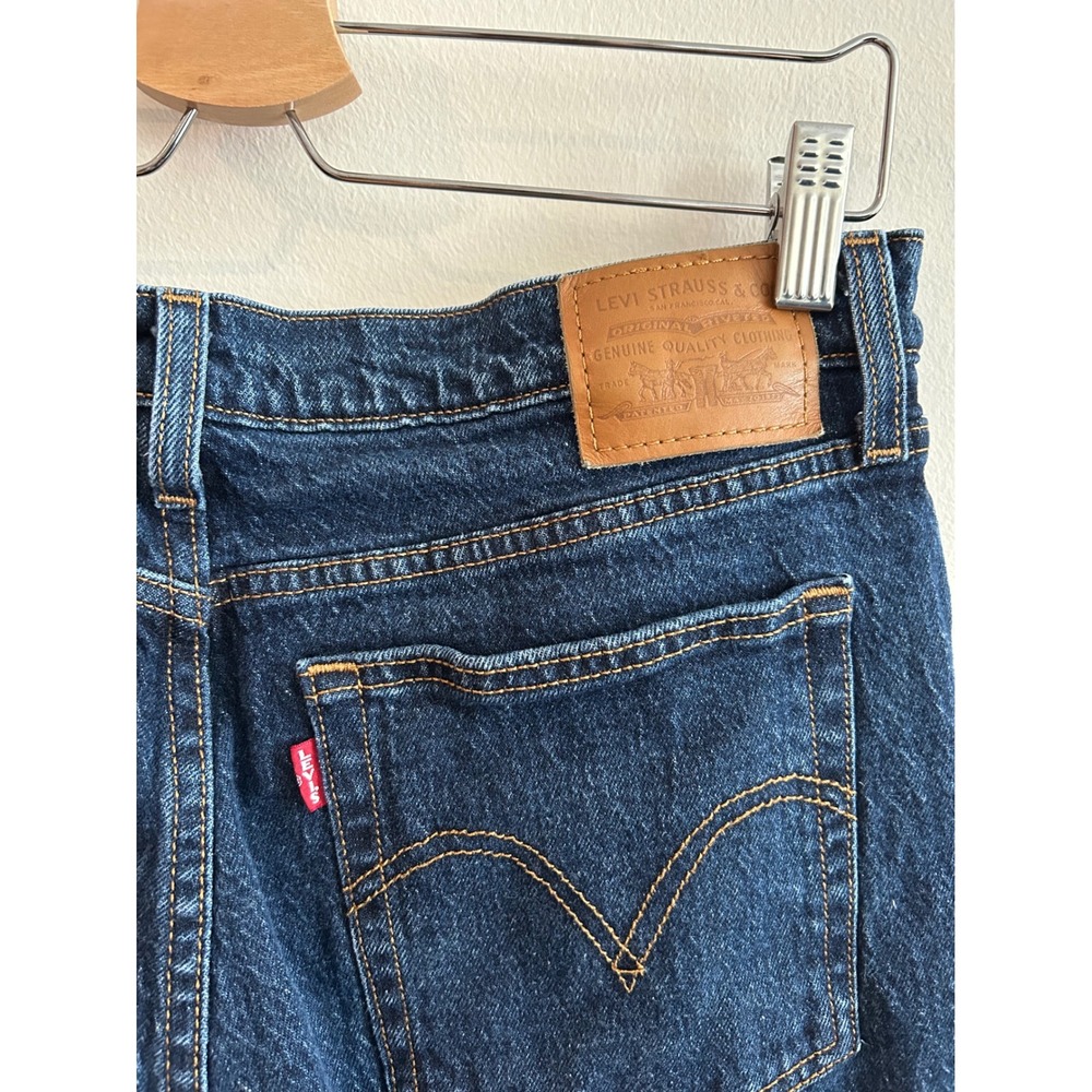 Levi's Premium Wedgie Straight Jeans Dark Indigo 30 High Rise Button Fly Denim - Picture 5 of 9